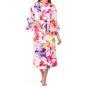 Natori Floral Silky Robe Medium